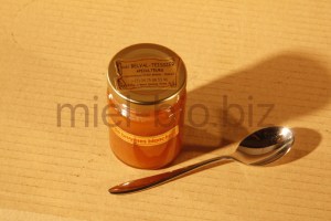 Miel de Bruyères blanches bio pot de 125g vu de dessus