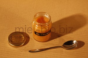 Miel de Bruyère bio pot de 125g ouvert