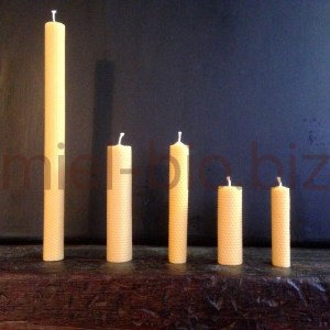 Bougies à la cire d'abeilles de tailles et diamètres variés